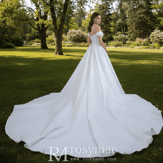 Vintage Mermaid Satin Wedding Dresses with Detachable Skirt - Rosymae
