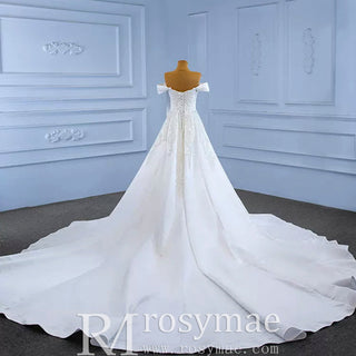 Vintage Mermaid Satin Wedding Dresses with Detachable Skirt - Rosymae