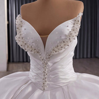 Vintage Ruffle Puffy Ball Gown Wedding Dress with Ruffle Skirt - Rosymae