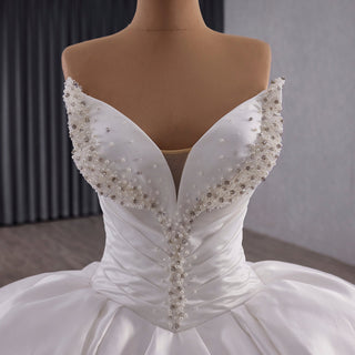 Vintage Ruffle Puffy Ball Gown Wedding Dress with Ruffle Skirt - Rosymae