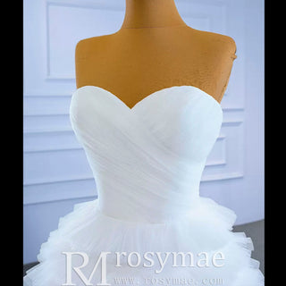 Vintage Strapless Tulle Ball Gown Wedding Dress with Sweetheart - Rosymae