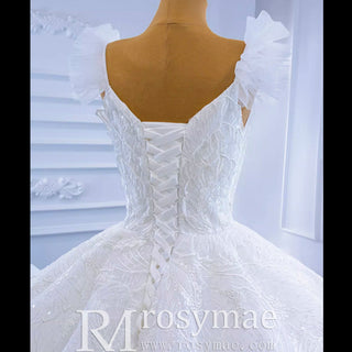 Vintage Tiered Ruffle Puffy Wedding Dress Princess Bridal Gown - Rosymae