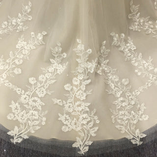 Vintage Wedding Dress with Flutter Lace Sleeves Timeless Look - Rosymae
