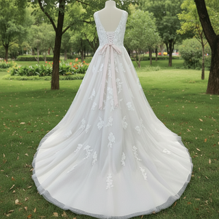 Elegant Plus Size A-Line Glitter Tulle Lace Wedding Dresses & Bridal Gowns