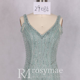 Glamorous Light Green Sparkly Mermaid Evening Dress