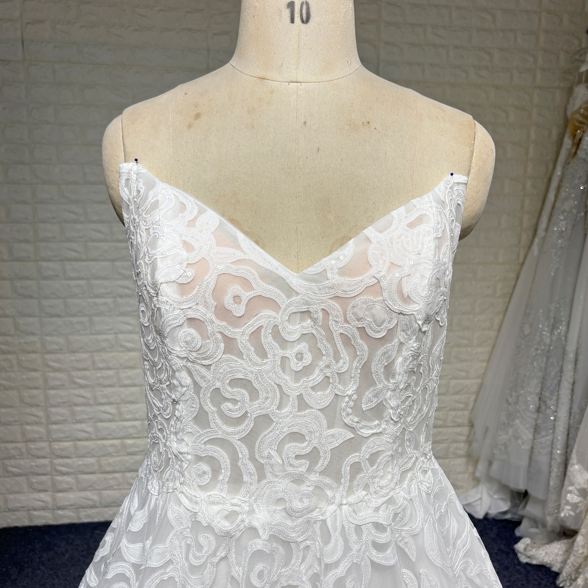 Western Unique Lace Romantic Bohemian Wedding Dress with Vneck - Rosymae