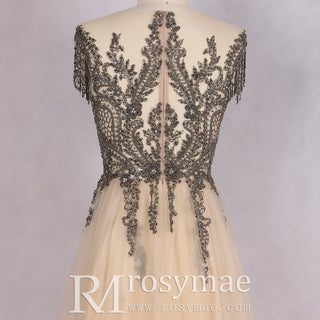 Women A Line Champagne Evening Dress for Wedding - Rosymae