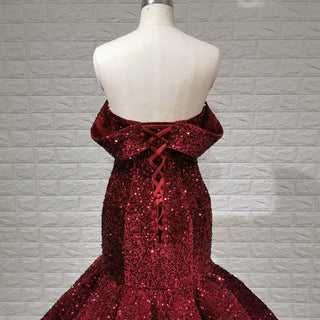 Women Maxi Off the Shoulder Sequin Prom Dress Evening Gown - Rosymae