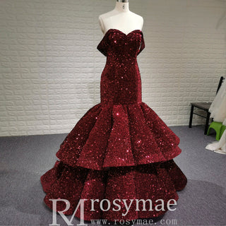 Women Maxi Off the Shoulder Sequin Prom Dress Evening Gown - Rosymae