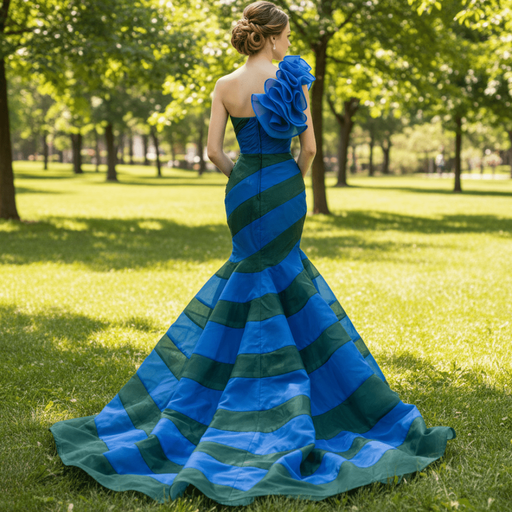 Women One Shoulder Mermaid Trumpet Prom Dress Formal Party Gown - Rosymae