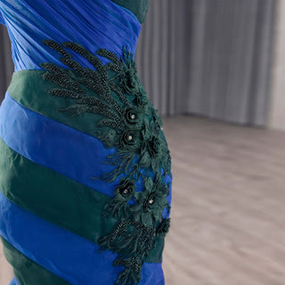 Women One Shoulder Mermaid Trumpet Prom Dress Formal Party Gown - Rosymae