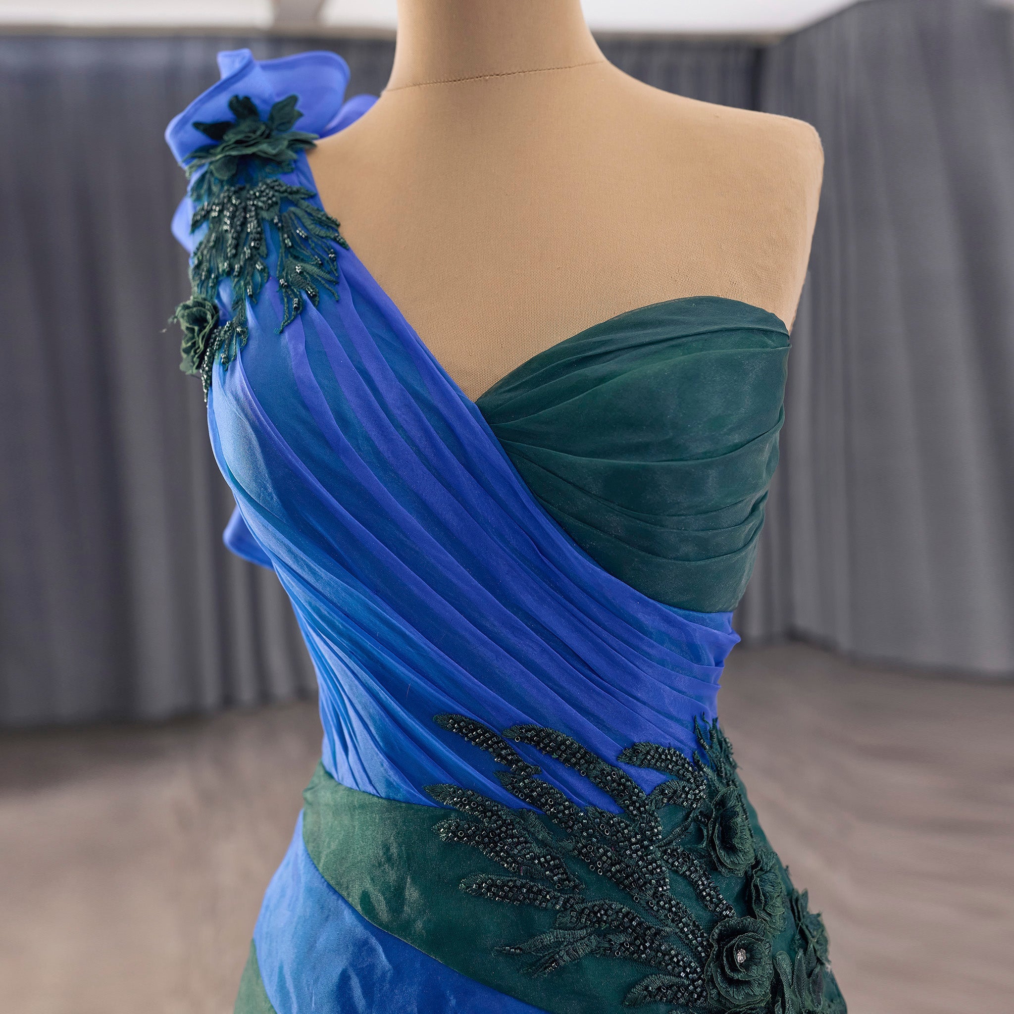Women One Shoulder Mermaid Trumpet Prom Dress Formal Party Gown - Rosymae