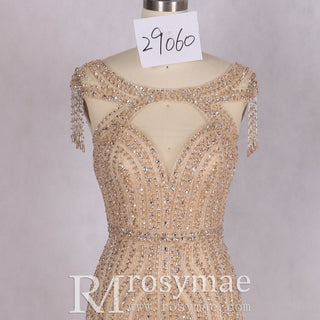 Women's Long Champagne Prom Dresses Evening Gowns - Rosymae