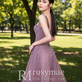 Women's Purple Formal Dresses & Evening Gowns with Strapy - Rosymae
