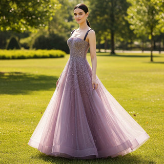 Women's Purple Formal Dresses & Evening Gowns with Strapy - Rosymae
