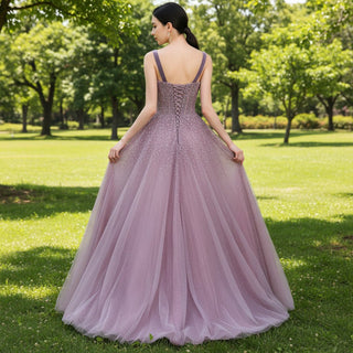 Women's Purple Formal Dresses & Evening Gowns with Strapy - Rosymae