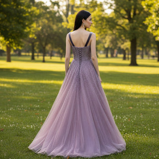 Women's Purple Formal Dresses & Evening Gowns with Strapy - Rosymae