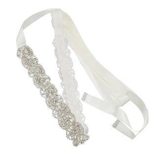 Silver Rhinestone Waist Belts for Wedding Dresses