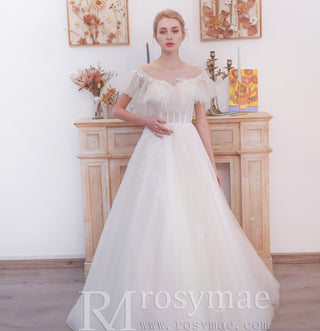 Off-The-Shoulder A-Line Princess Wedding Dresses