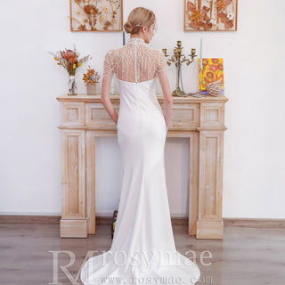Luxury Mermaid Wedding Dress Bridal Gowns with Pearls