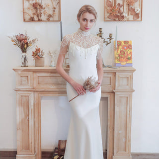Luxury Mermaid Wedding Dress Bridal Gowns with Pearls