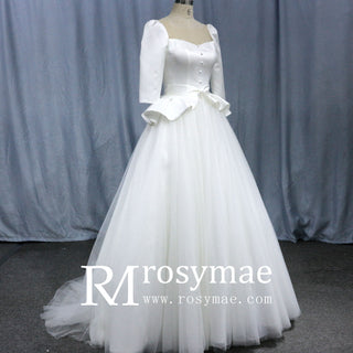 Three Quarter Sleeve Bridal Gowns