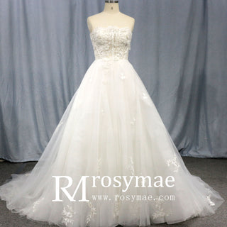 Tulle A-Line Strapless Wedding Dresses