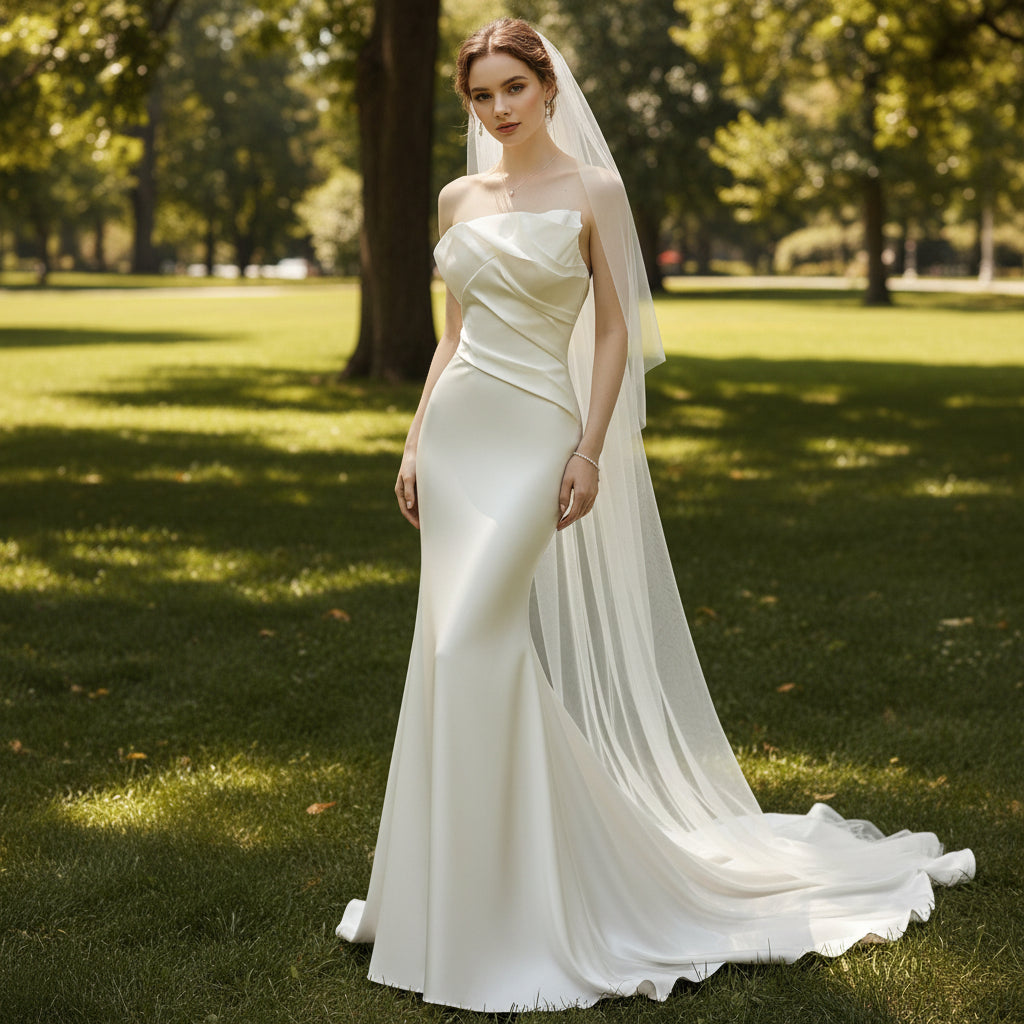 Asymmetrical Neck Mermaid Bridal Gown Wedding Dress Rosymae Asymmetrical Neck Mermaid Bridal Gown Wedding Dress Rosymae
