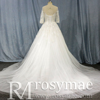 half-sleeve-wedding-dress-bridal-gowns