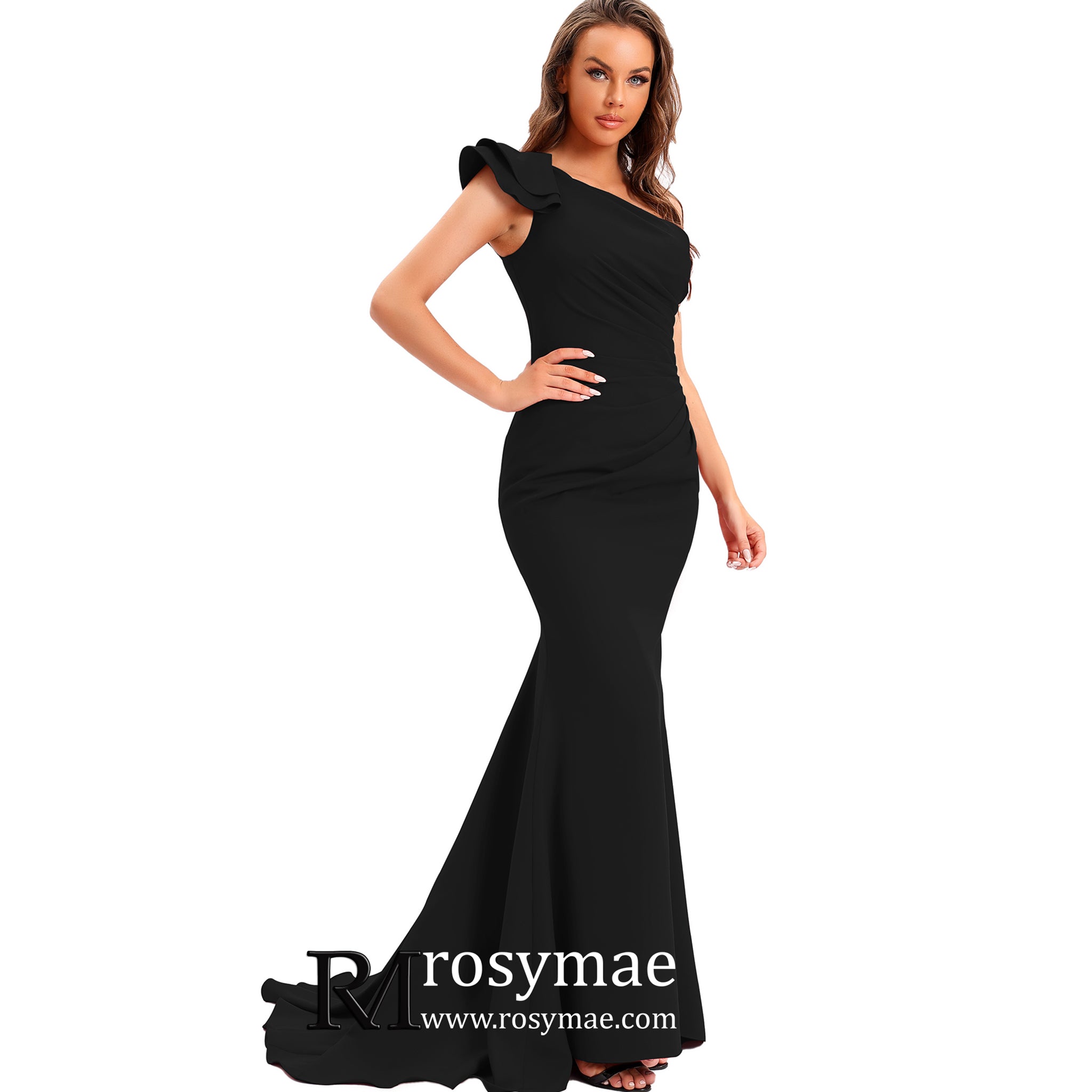 One Shoulder Prom Gowns Single Strap Wedding Guest Dresses Purple / 12 One Shoulder Prom Gowns Single Strap Wedding Guest Dresses Purple / 12