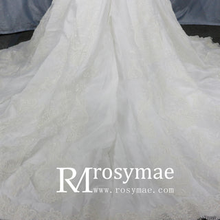 off-the-shoulder princess ballgown wedding dress