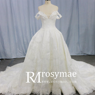 off-the-shoulder princess ballgown wedding dress