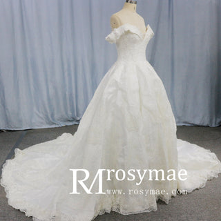 off-the-shoulder princess ballgown wedding dress