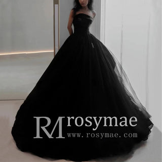 Black Strapless Ball Gown Wedding Dresses and Bridal Gowns.