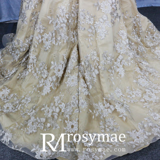 Gold-wedding-dress-3D-embroidery-lace
