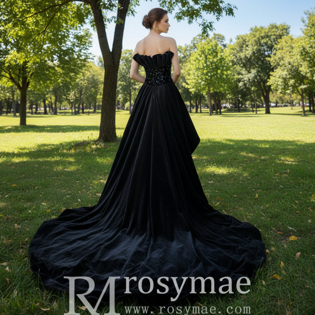 Black High Low Dresses for Women Wedding Guest Party Gowns Rosymae Black High Low Dresses for Women Wedding Guest Party Gowns Rosymae