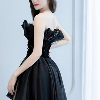 Black High Low Dresses for Women Wedding Guest Party Gowns