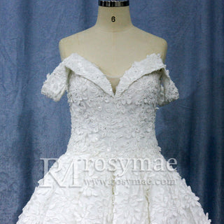 Illusion-laceoff-the-shoulder-wedding-dress