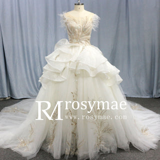 ruffle-skirt-Bridal-Wedding-Dress