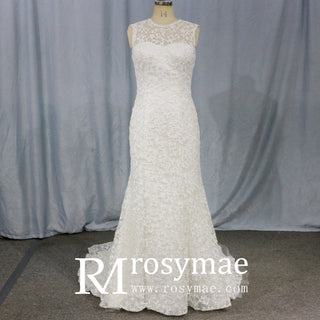 Lace Plus size wedding dress lace mermaid trumpet gown