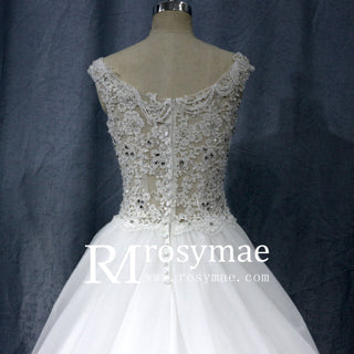 Cap Sleeve Tulle Wedding Dress