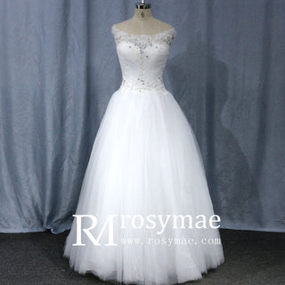 Cap Sleeve Tulle Wedding Dress