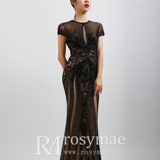 Women's Capped Sleeve Formal Dresses Evening Gowns