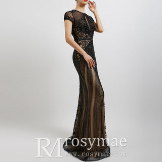 Women's Capped Sleeve Formal Dresses Evening Gowns