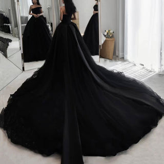 Black Strapless Ball Gown Wedding Dresses and Bridal Gowns