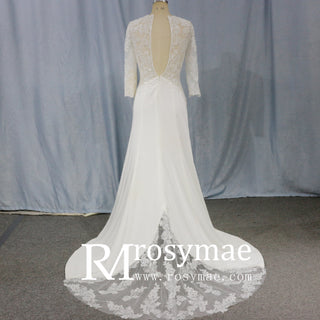 Fashion Boho Wedding Dress Three Quarter Sleeve