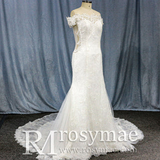  off-the shoulder mermaid wedding dress