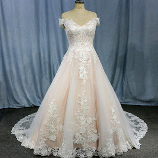 Off-Shoulder-A-Line-Princess-Bridal-Dress
