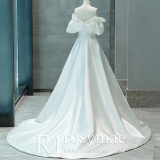 Affordable Off-the-Shoulder A-line Wedding Dress Bridal Gown