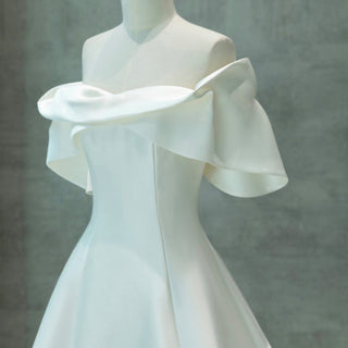 Affordable Off-the-Shoulder A-line Wedding Dress Bridal Gown